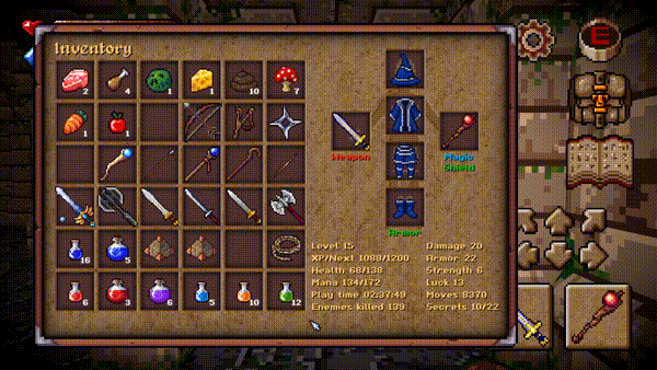 PRESENTATION - Labyrinth : The wizard's cat 1 Inventory600 | RPG Jeuxvidéo