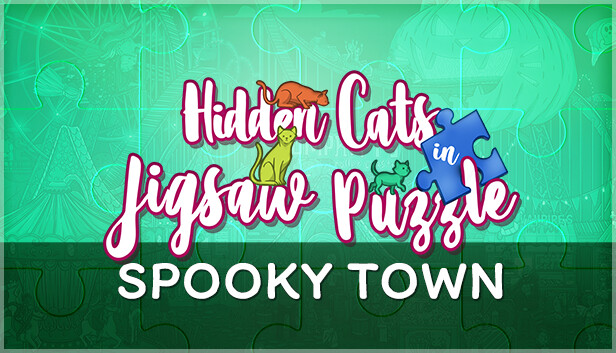 Hidden Cats in Jigsaw Puzzle - Spooky Town Steam capsule image