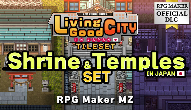 RPG Maker MZ - SERIALGAMES Living Good City Tileset - Shrine and Temples SET Steam capsule image