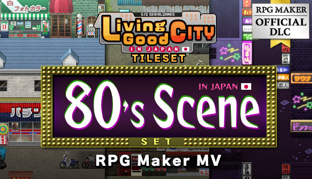 RPG Maker MV - SERIALGAMES Living Good City Tileset - 80's Scene SET Steam capsule image
