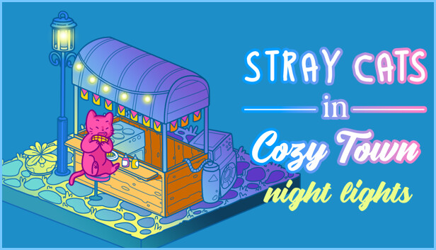 Stray Cats in Cozy Town: Night Lights Steam capsule image