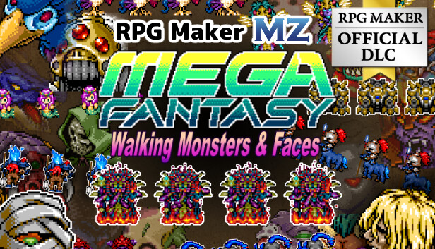 RPG Maker MZ - MEGA FANTASY Walking Monsters and Faces Steam capsule image