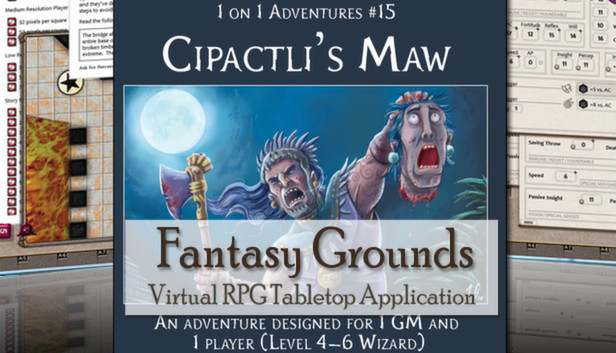 Fantasy Grounds - PFRPG Compatible Adventure: Cipactli's Maw - One on One Adventure #15 Steam capsule image