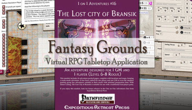Fantasy Grounds - PFRPG Compatible Adventure: The Lost City of Bransik - One on One Adventure #16 Steam capsule image