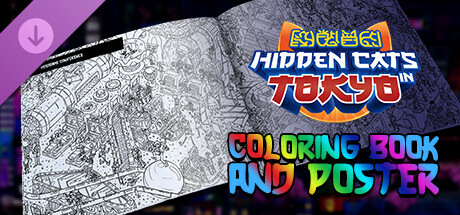 Hidden Cats in Tokyo - Printable PDF Coloring Book and Poster Steam header image