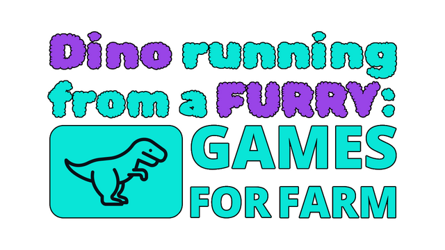 Dino running from a FURRY: GAMESFORFARM