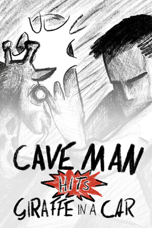 Caveman hits Giraffe in a Car cover art