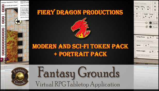Fantasy Grounds - Fiery Dragon Modern & Sci-Fi Token and Portrait Pack Steam capsule image