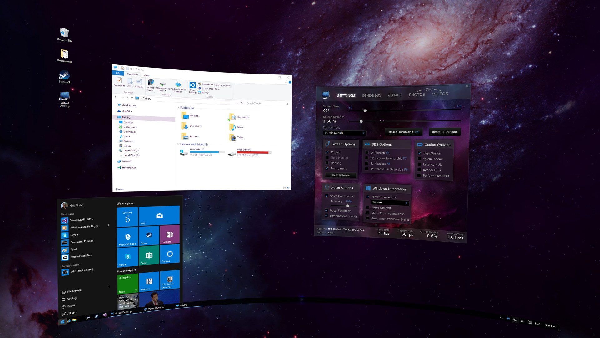Virtual desktop on steam