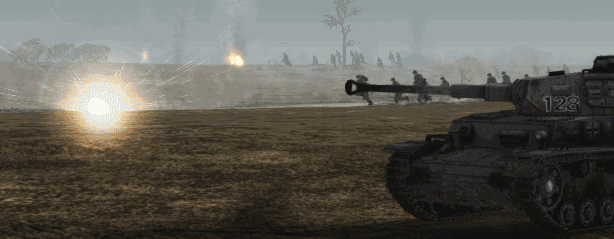 Xe tăng T-34 Liên Xô và bộ binh xung phong