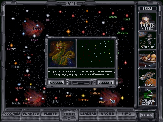 Master of Orion - jogo de estratégia espacial baseada em turnos