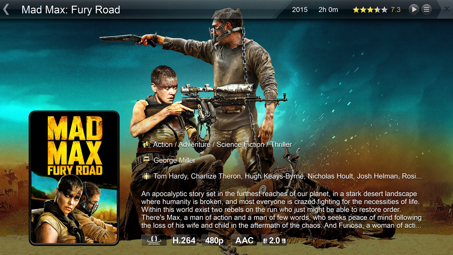 Zoom Player 4K fullscreen navigation skin on Steam