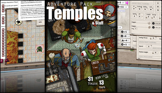 Fantasy Grounds - Temples and Staff (Map and Token Pack) Steam capsule image