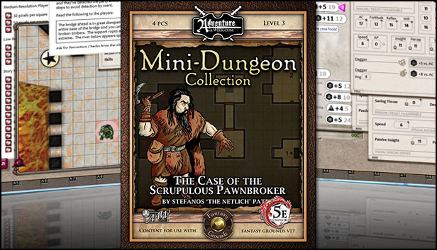 Fantasy Grounds - Mini-Dungeon #013: The Case of the Scrupulous Pawnbroker (5E) Steam capsule image