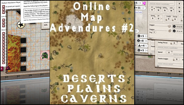 Fantasy Grounds - Map Adventures #2 - Plains, Deserts, & Caverns (Map Pack) Steam capsule image
