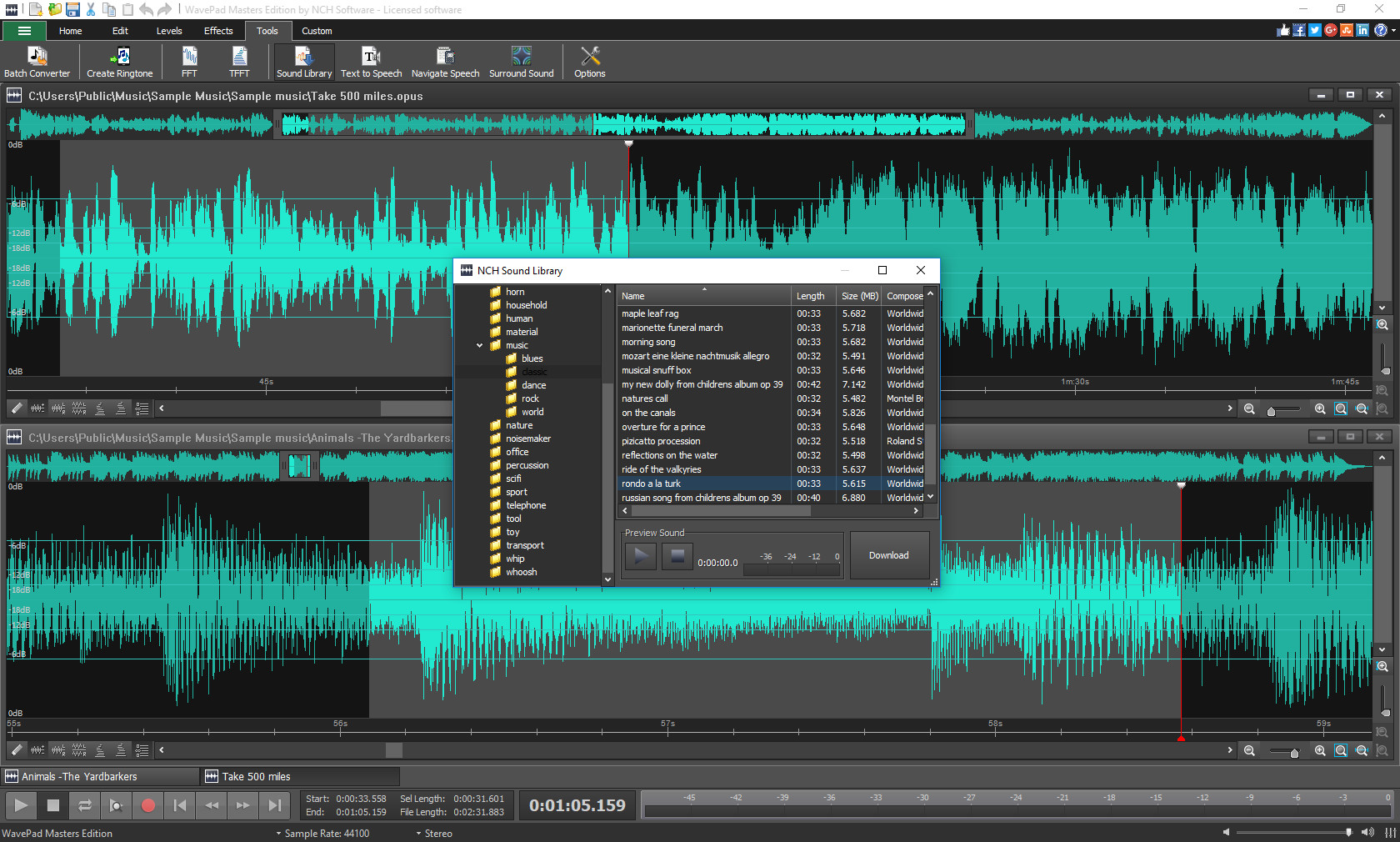 debut free wavepad audio editing software