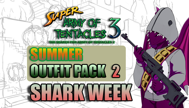 SUPER ARMY OF TENTACLES 3: Summer Outfit Pack II: Shark Week Steam capsule image