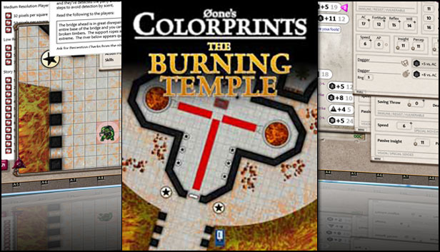 Fantasy Grounds - 0one's Colorprints #3: The Burning Temple (Map Pack) Steam capsule image