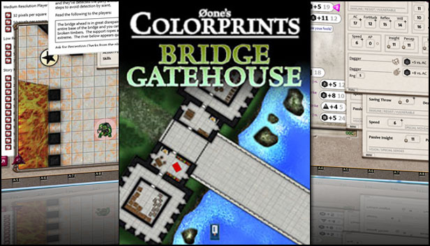 Fantasy Grounds - 0one's Colorprints #4: Bridge Gatehouse (Map Pack) Steam capsule image