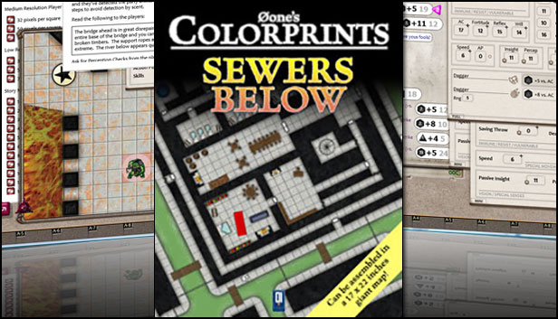 Fantasy Grounds - 0one's Colorprints #5: Sewers Below (Map Pack) Steam capsule image