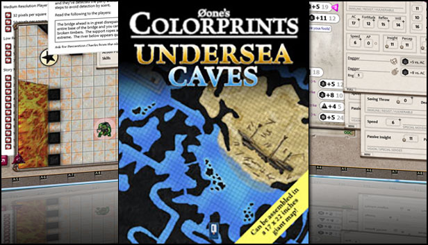 Fantasy Grounds - 0one's Colorprints #6: Undersea Caves (Map Pack) Steam capsule image