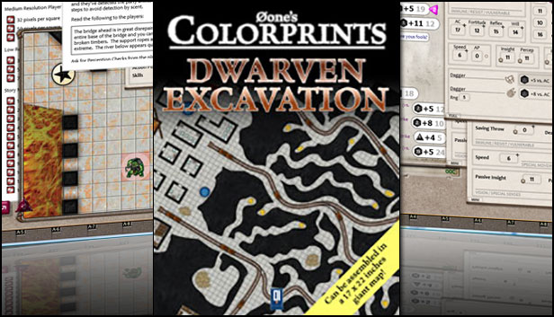 Fantasy Grounds - 0one's Colorprints #7: Dwarven Excavation (Map Pack) Steam capsule image