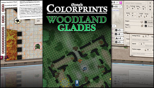 Fantasy Grounds - 0one's Colorprints #9: Woodland Glades (Map Pack) Steam capsule image