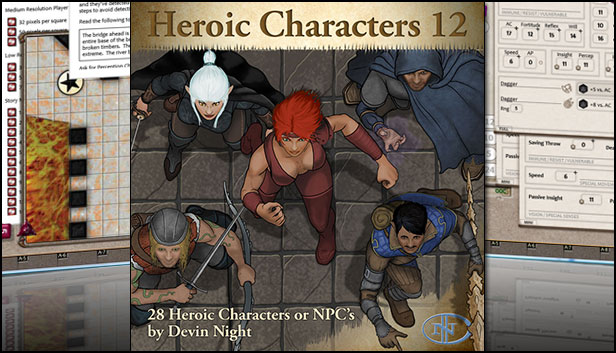 Fantasy Grounds - Heroic Characters 12 (Token Pack) Steam capsule image