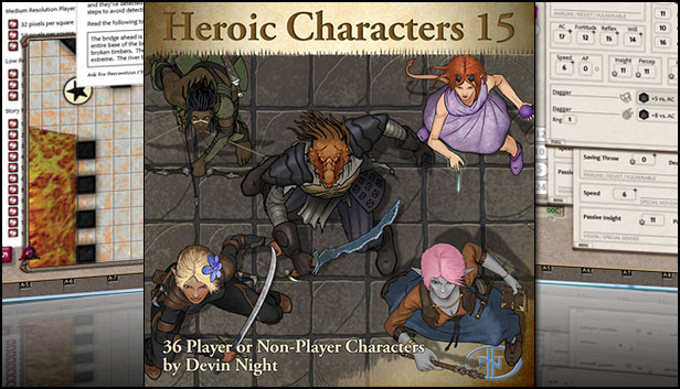 Fantasy Grounds - Heroic Characters 15 (Token Pack) Steam capsule image