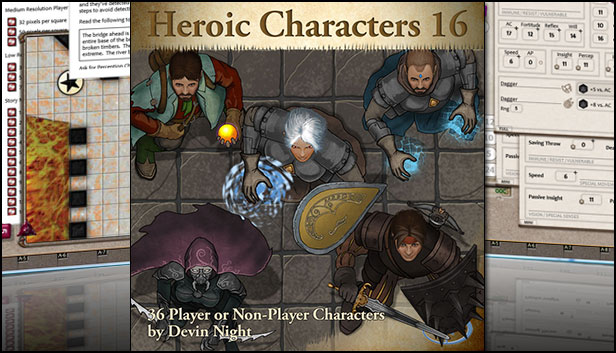Fantasy Grounds - Heroic Characters 16 (Token Pack) Steam capsule image