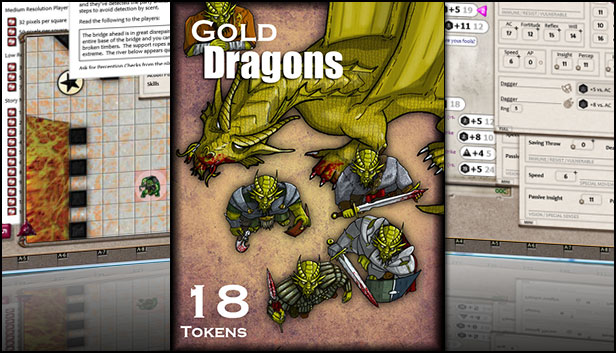 Fantasy Grounds - Gold Dragons (Token Pack) Steam capsule image