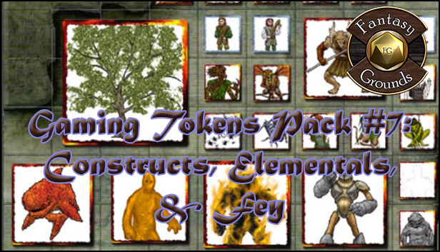 Fantasy Grounds - Gaming #7: Constructs, Elementals, & Fey (Token Pack) Steam capsule image