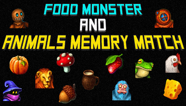 Food Monster and Animals Memory Match Steam capsule image