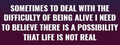 Sometimes to Deal with the Difficulty of Being Alive, I Need to Believe There Is a Possibility That Life Is Not Real.