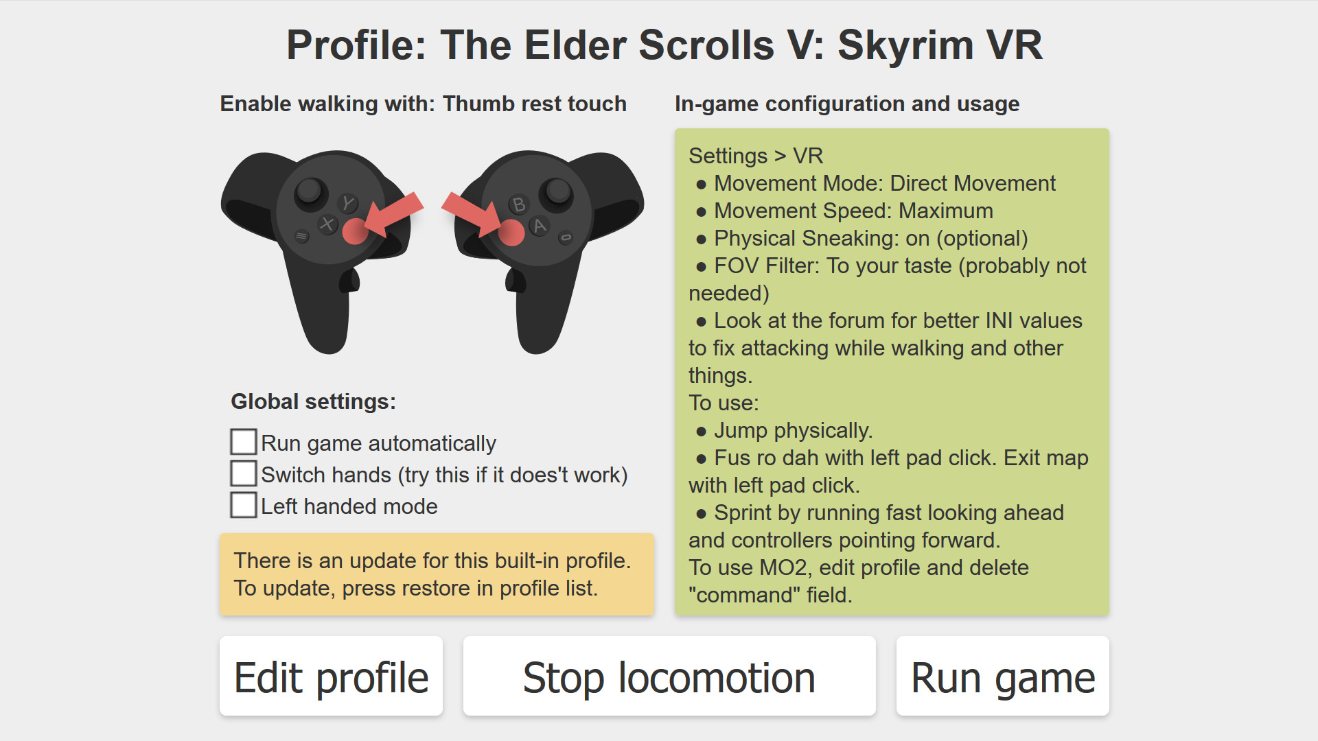 h3vr rift s controls