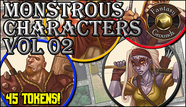 Fantasy Grounds - Monstrous Characters Vol 2 (Token Pack) Steam capsule image