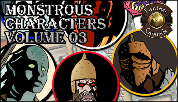 Fantasy Grounds - Monstrous Characters, Volume 3 (Token Pack) Steam capsule image