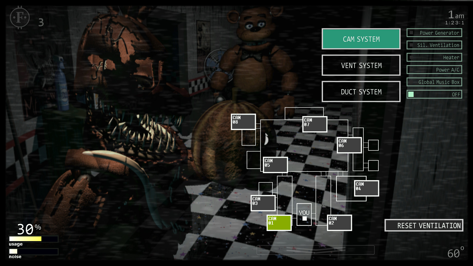 Os Animatronics de Five Nights at Freddy's Security Breach na ULTIMATE  CUSTOM NIGHT! 