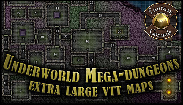 Fantasy Grounds - Paths to Adventure: Underworld Mega-Dungeons (Map Pack) Steam capsule image