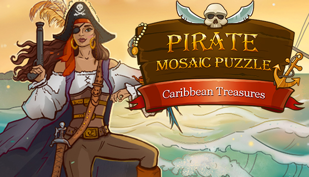 Pirate Mosaic Puzzle. Caribbean Treasures