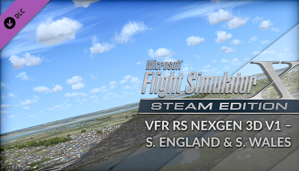 FSX Steam Edition: VFR Real Scenery NexGen 3D - Vol. 1: Southern England and South Wales Add-On Steam capsule image