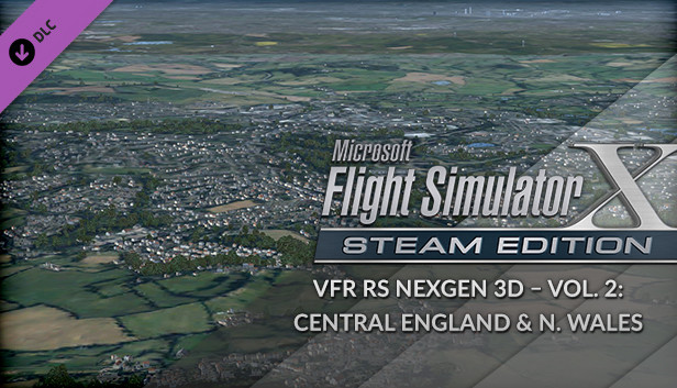 FSX Steam Edition: VFR Real Scenery NexGen 3D - Vol. 2: Central England and North Wales Add-On Steam capsule image