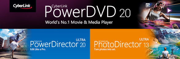 CyberLink PowerDVD 20 Ultra + PowerDirector 20 Ultra + PhotoDirector 13  Ultra på Steam