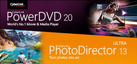CyberLink PowerDVD 20 Ultra + PhotoDirector 13 Ultra banner image