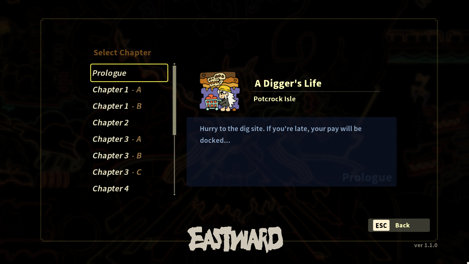 Eastward Update 1.1.0 Patch Notes (Chapter Selecting & Fast Travel) – Oct 26, 2021