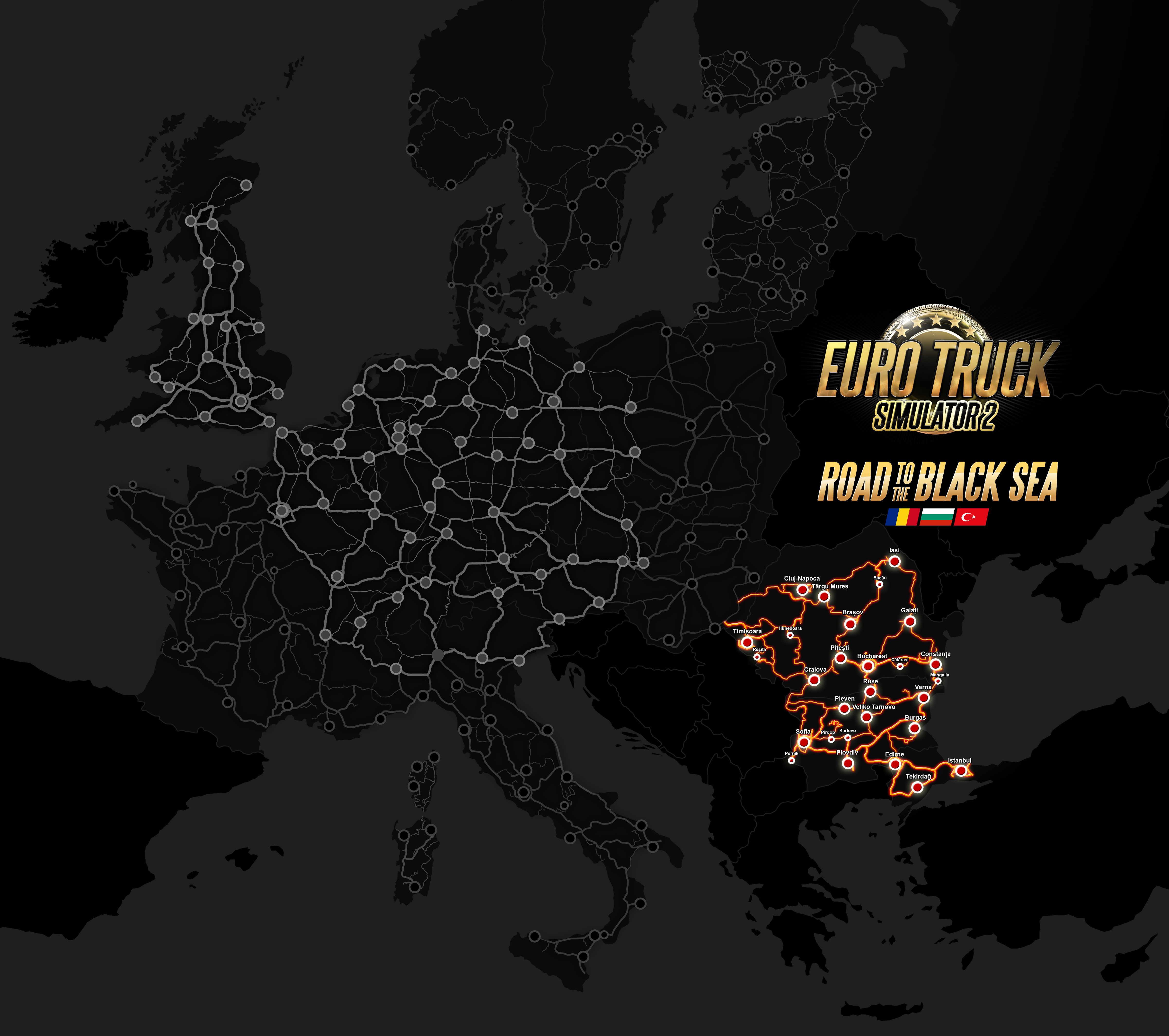 Длс сюжет. Euro Truck Simulator 2 карта DLC. Road to the Black Sea ETS 2 Map. Euro Truck Simulator 2 Road to the Black Sea карта. ETS 2 Road to the Black Sea карта.