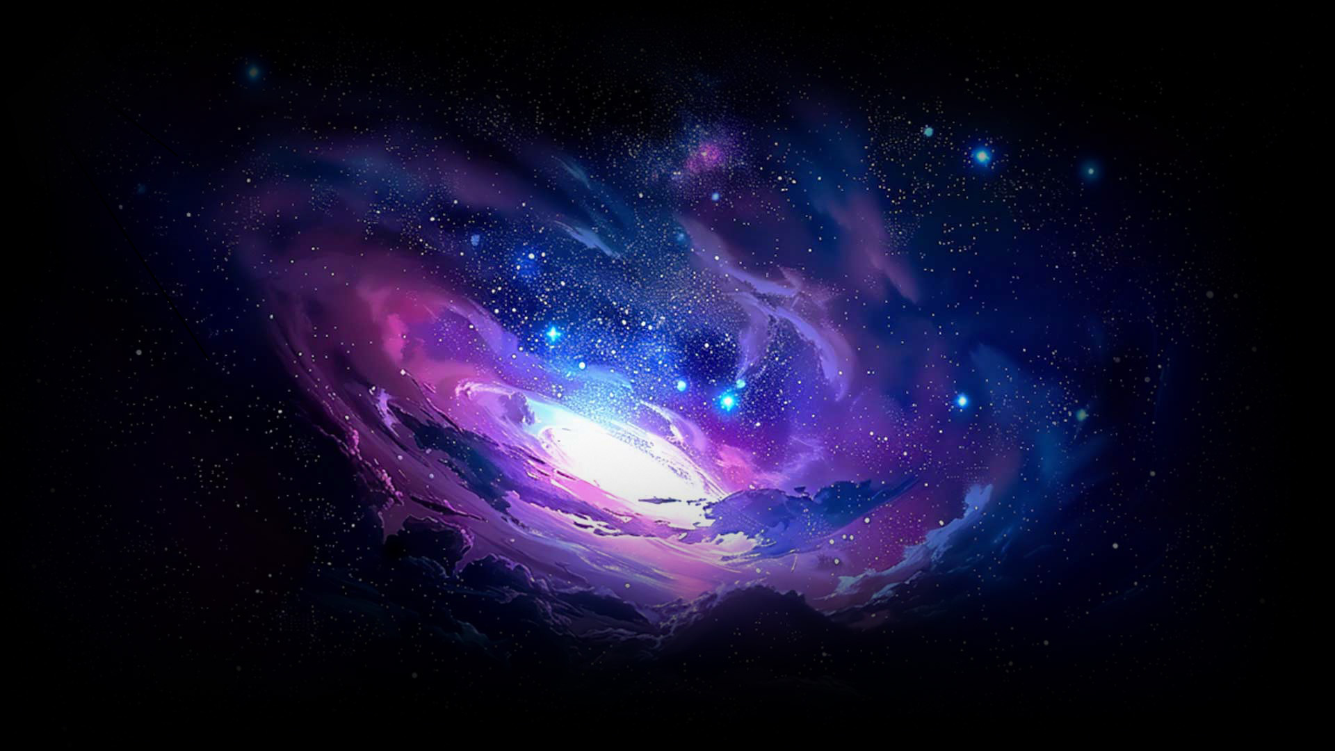 Blue starry sky