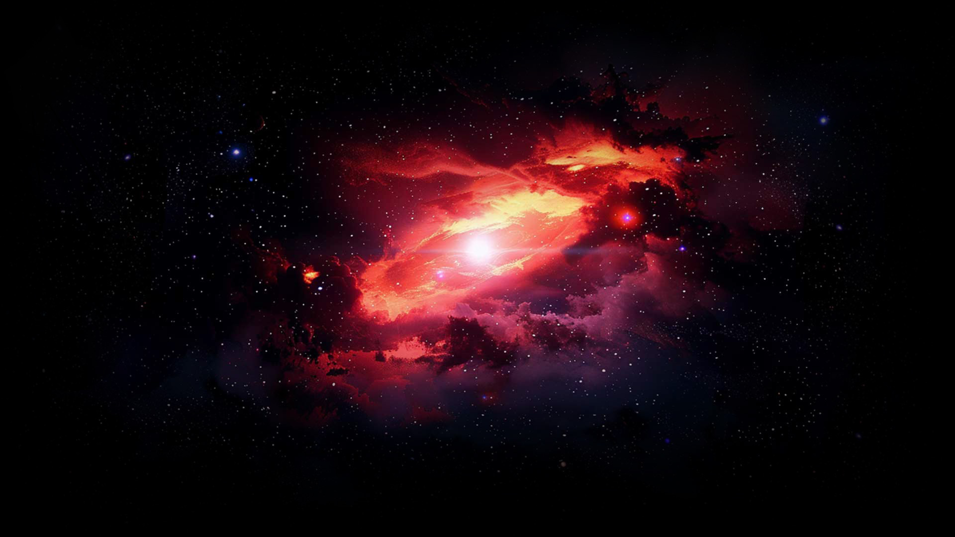 Red starry sky