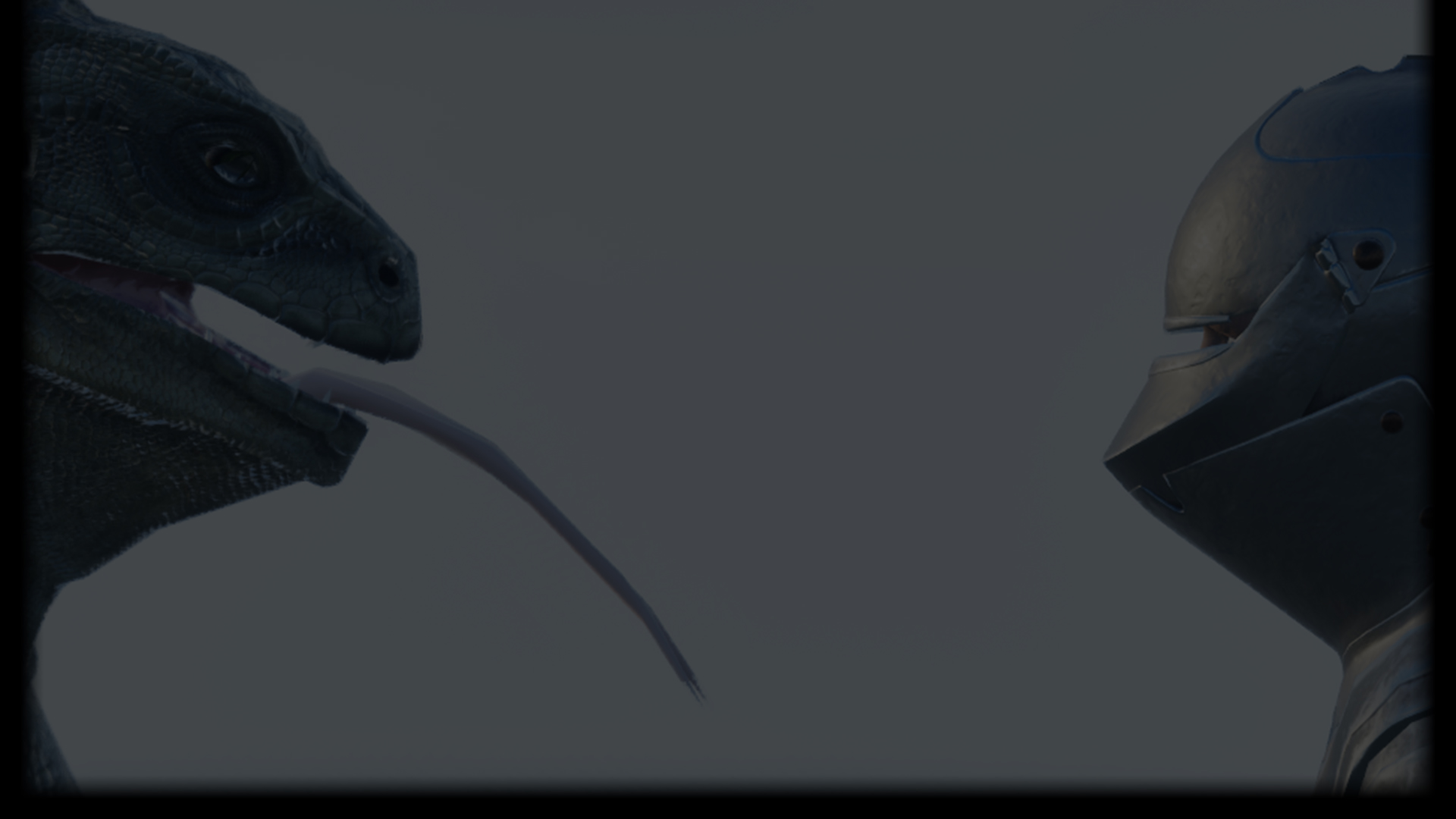 Lizard and Rus watch each other