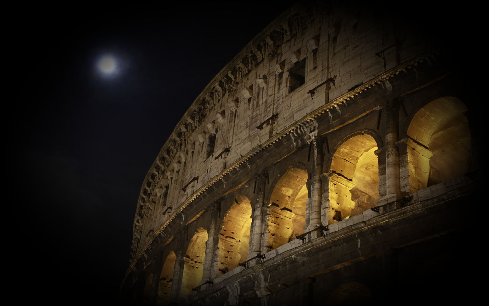 Pompeii Coliseum By Moonlight